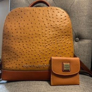 Dooney & Bourke small backpack with mini wallet.